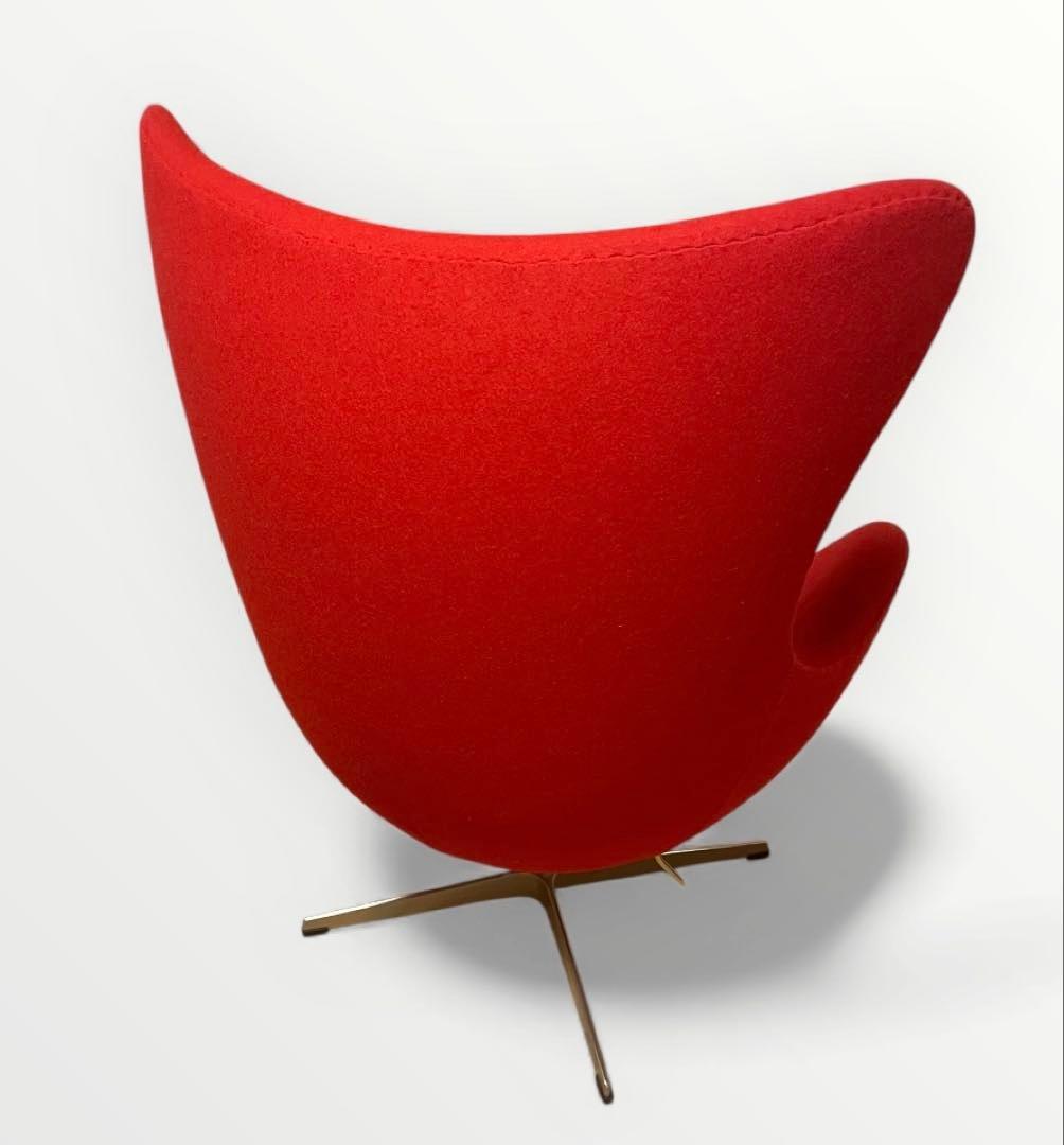 ●名作チェア Egg chair エッグチェア オットマン レッド●