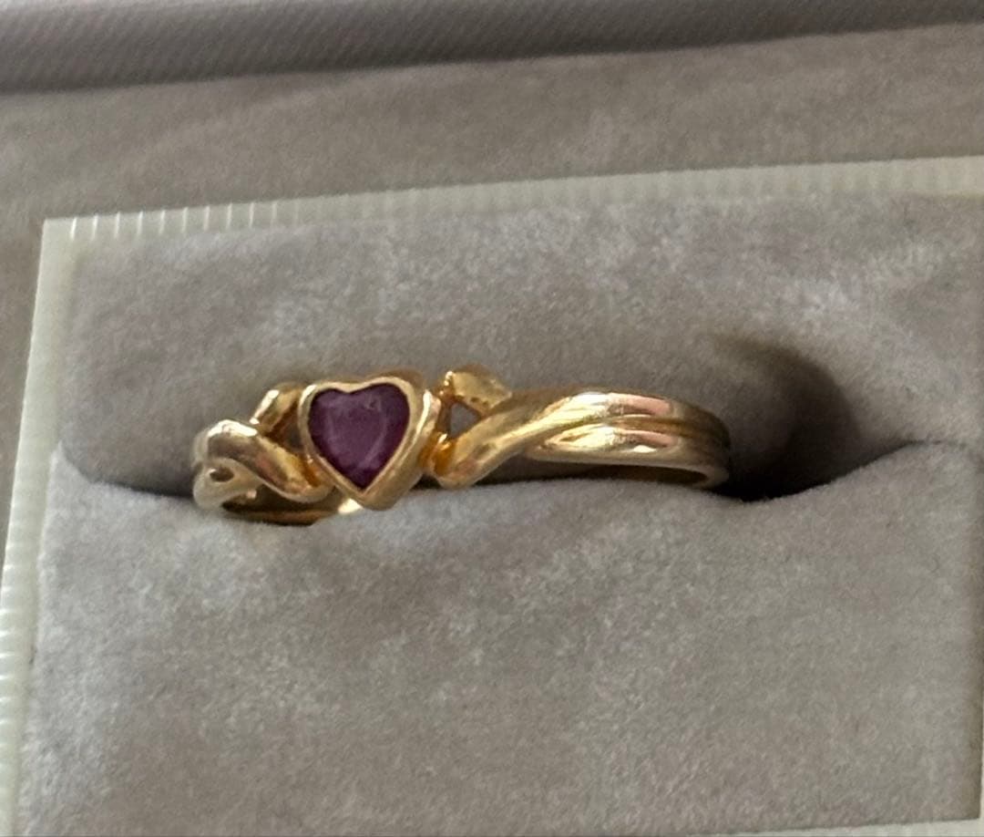 ハート型ルビーリング18k