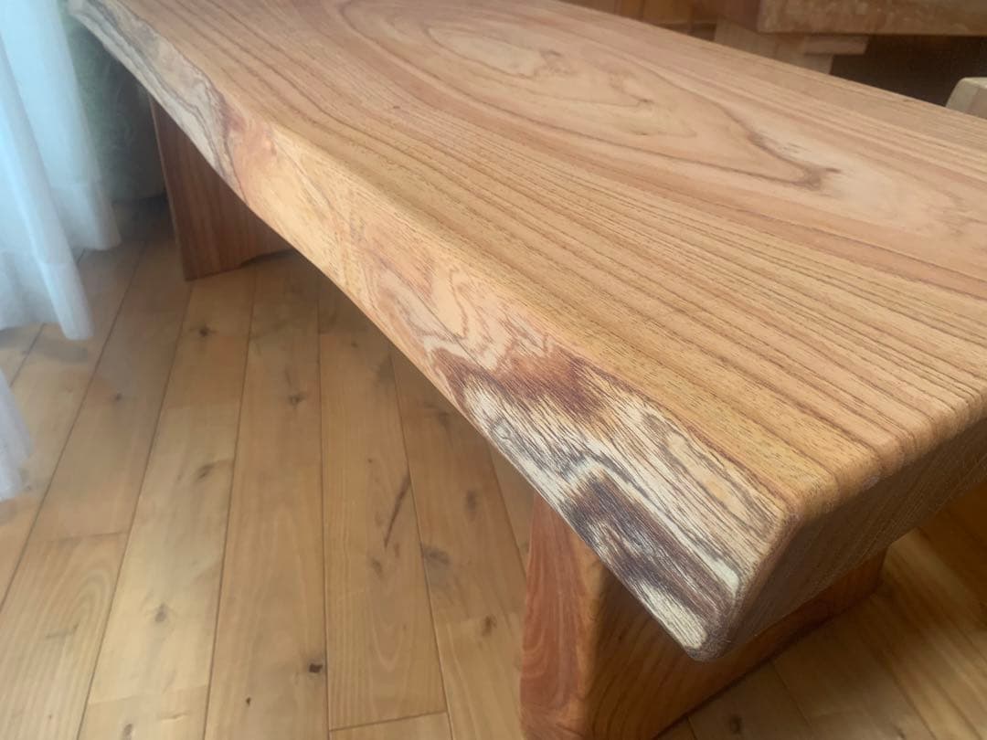 夏セール✨送料込②重厚リビング&ローテーブル(栴檀一枚板天板)＊貫補強