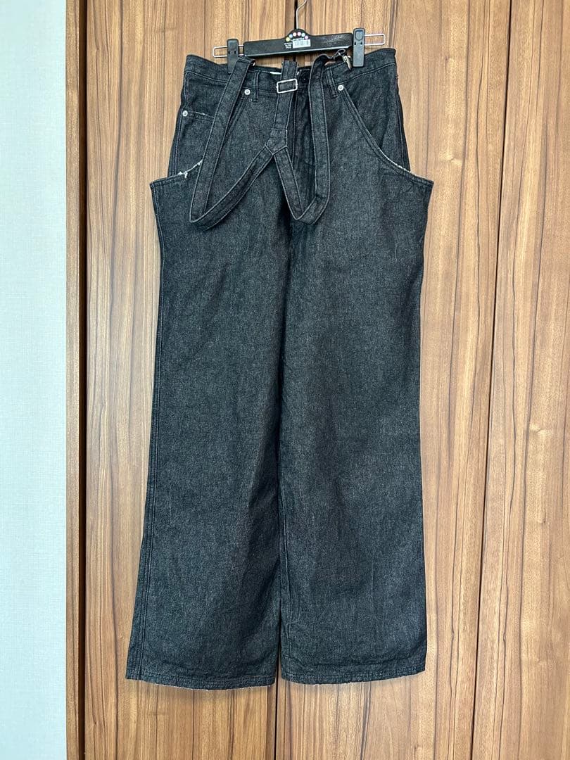 美品★ HIGH WAIST WIDE SUSPENDERS PANTS