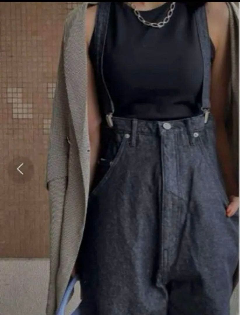 美品★ HIGH WAIST WIDE SUSPENDERS PANTS