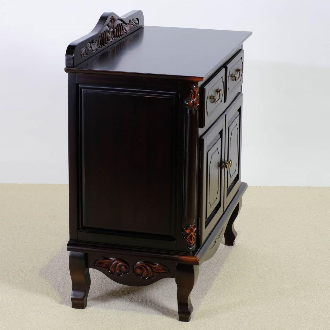 K 新品 アンティーク調 キャビネット 75 飾り棚 リビング収納 サイドボード