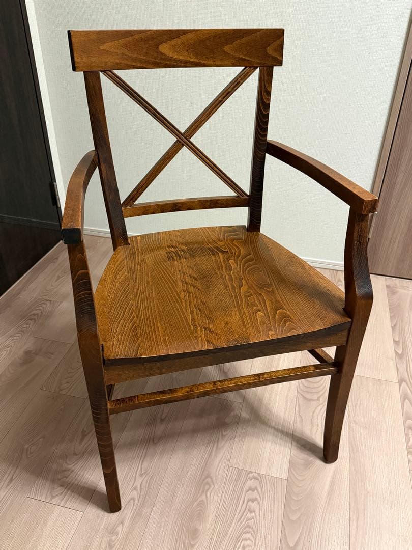[m]木製ダイニングチェア肘掛付2