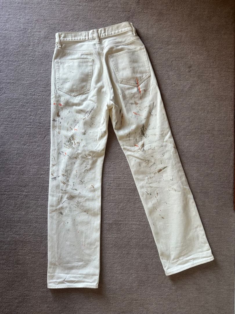 AURALEE ペイント加工 ストレートデニム