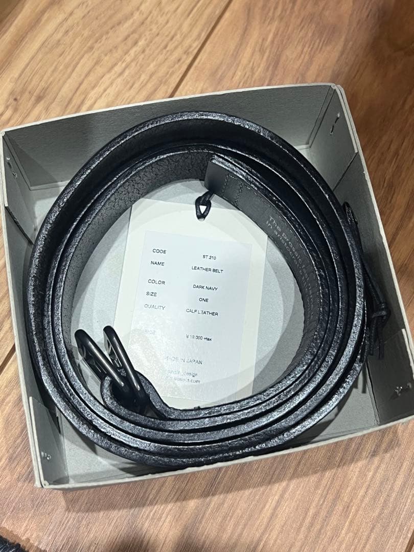 小物 ssstein LEATHER BELT DARKNAVY