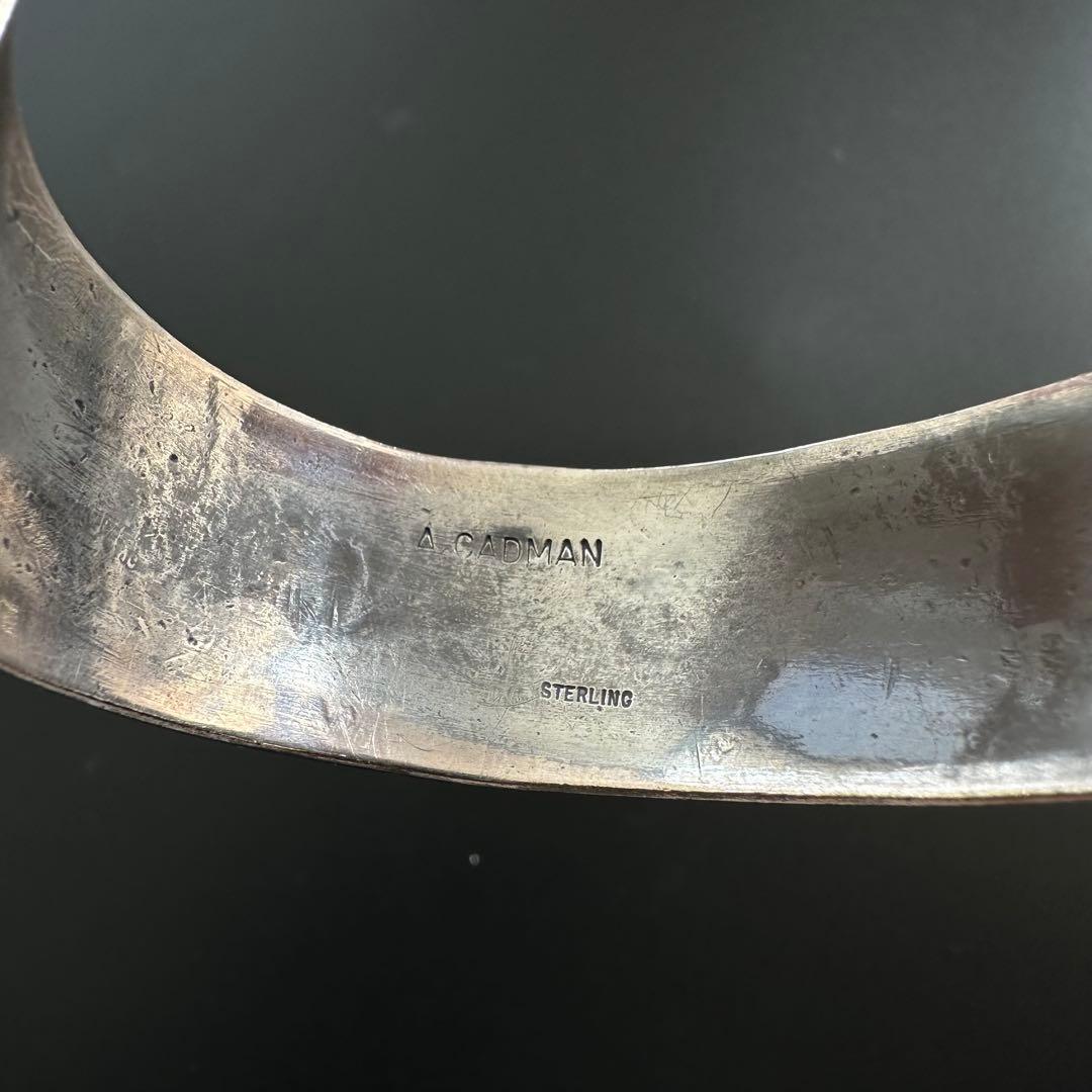 Navajo Andy cadman Sterling バングル　スタンプワーク