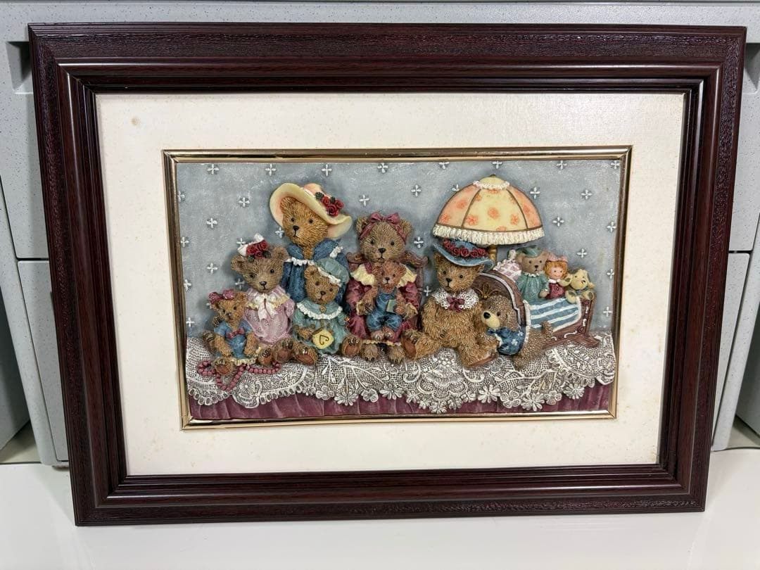 レトロ/アンティーク❤︎クマ/くま/熊❤︎立体アートフレーム❤︎フィギュア風立体額