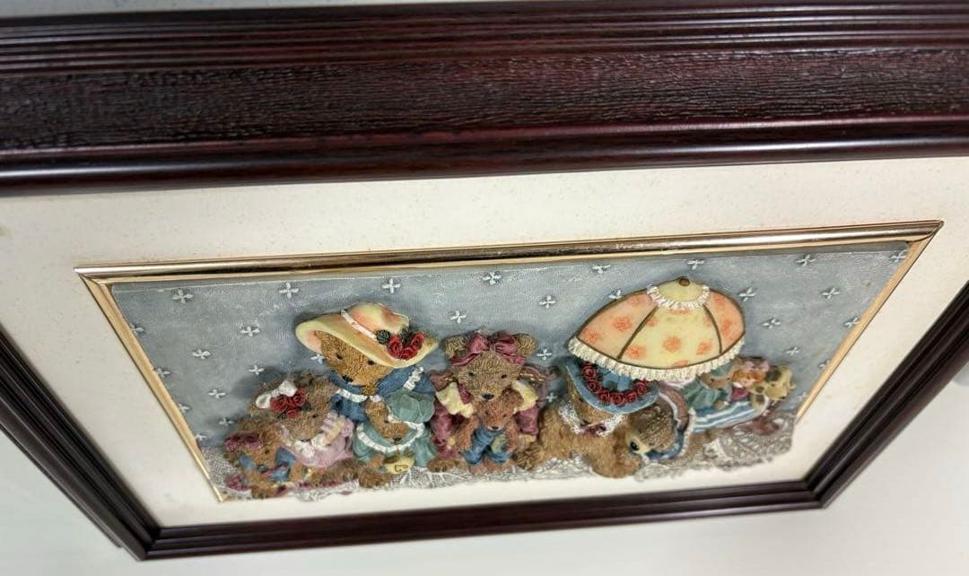 レトロ/アンティーク❤︎クマ/くま/熊❤︎立体アートフレーム❤︎フィギュア風立体額