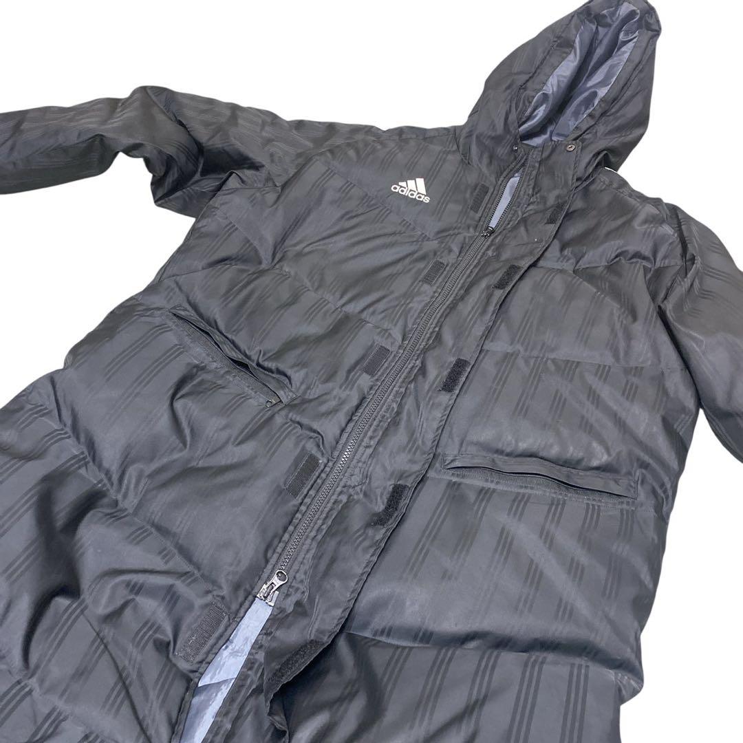 adidas アディダス M ロングダウンコート ベンチコート ブラック