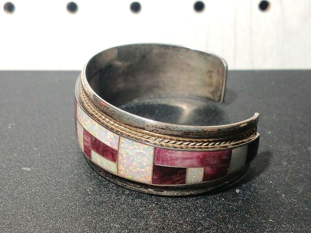 ズニ族　インレイ　バングル　インディアンジュエリー