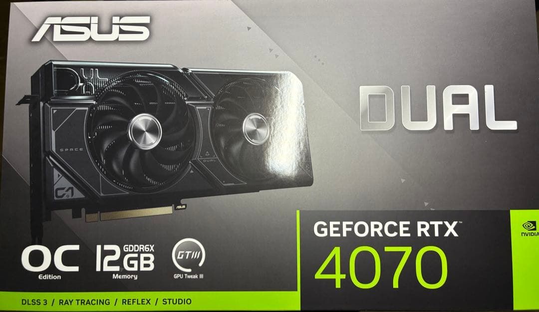 【動作確認済】ASUS GEFORCE RTX4070 12GB DUAL OC