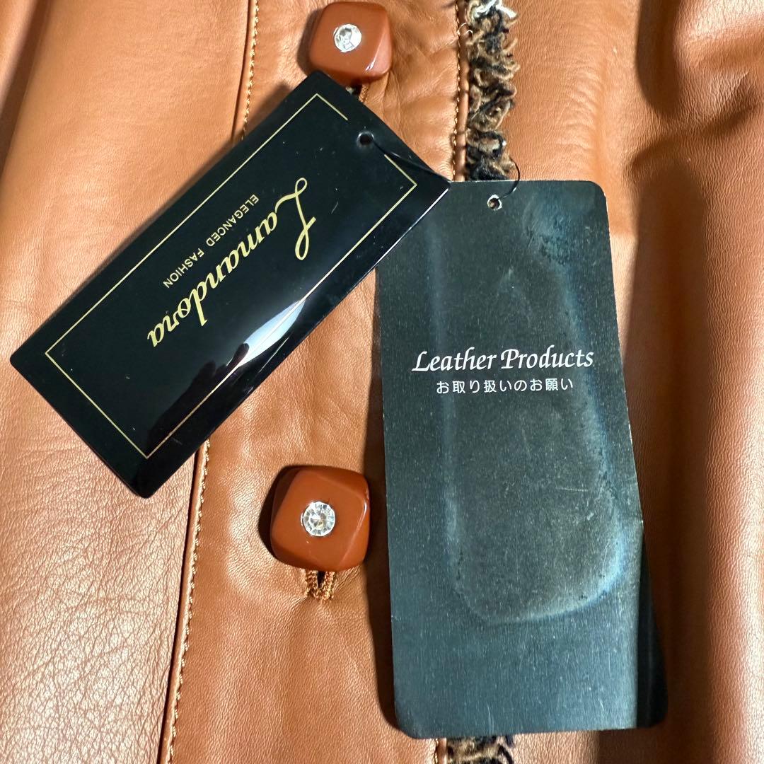 未使用 タグ付き MUNPER ラムレザーコート ベルト キャメル スペイン製