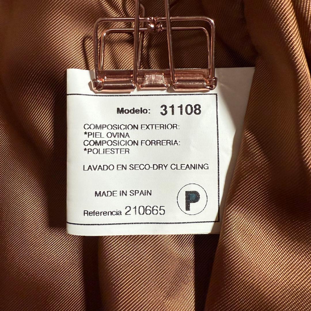 未使用 タグ付き MUNPER ラムレザーコート ベルト キャメル スペイン製