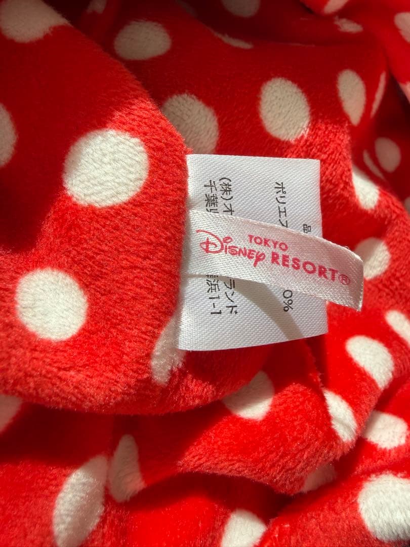 ミニーマウス ファンキャップマフラー耳付きフリース帽子 手袋付き