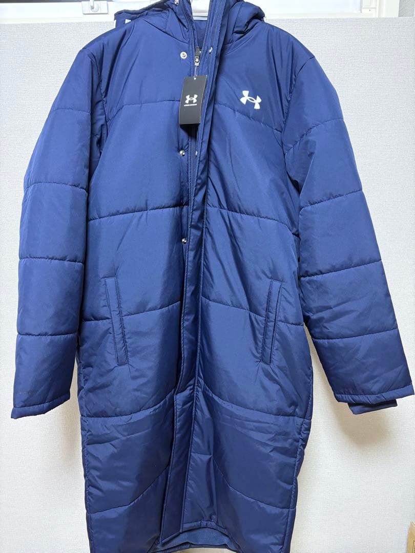 未使用品　アンダーアーマー　ベンチコート　ネイビー　XL