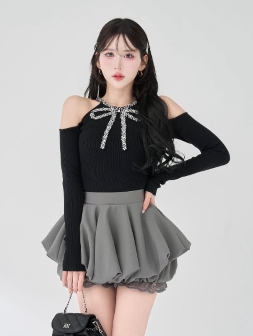 リボンビジューアメスリニットトップス　ダーリッチ　Darich 未開封