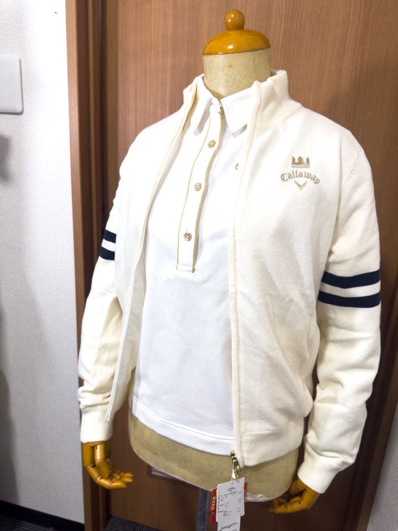 ３点セット【新品】キャロウェイ ホワイト 保温 フリース スカート シャツ 防寒