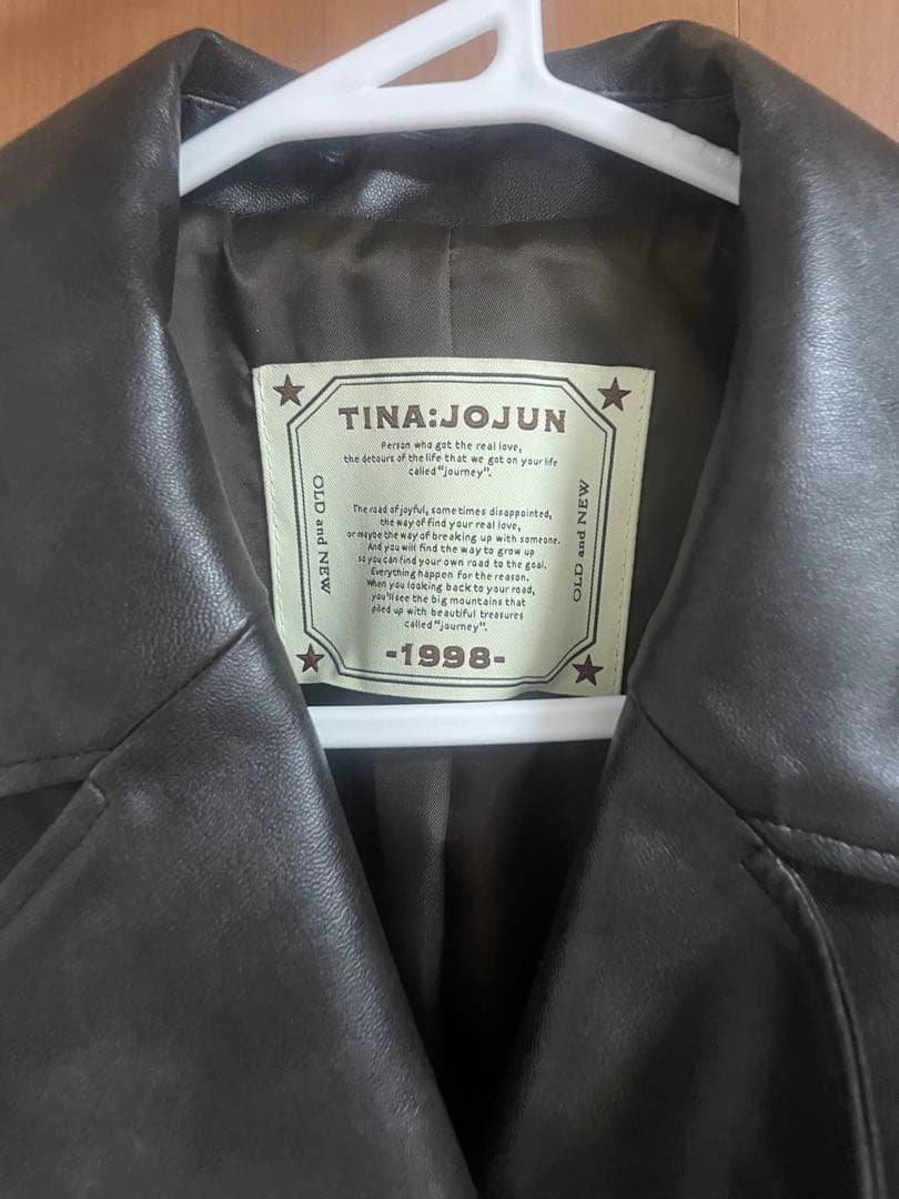 フェイクレザー ダブルブレストジャケット TINA：JOJUN 最安値　美品