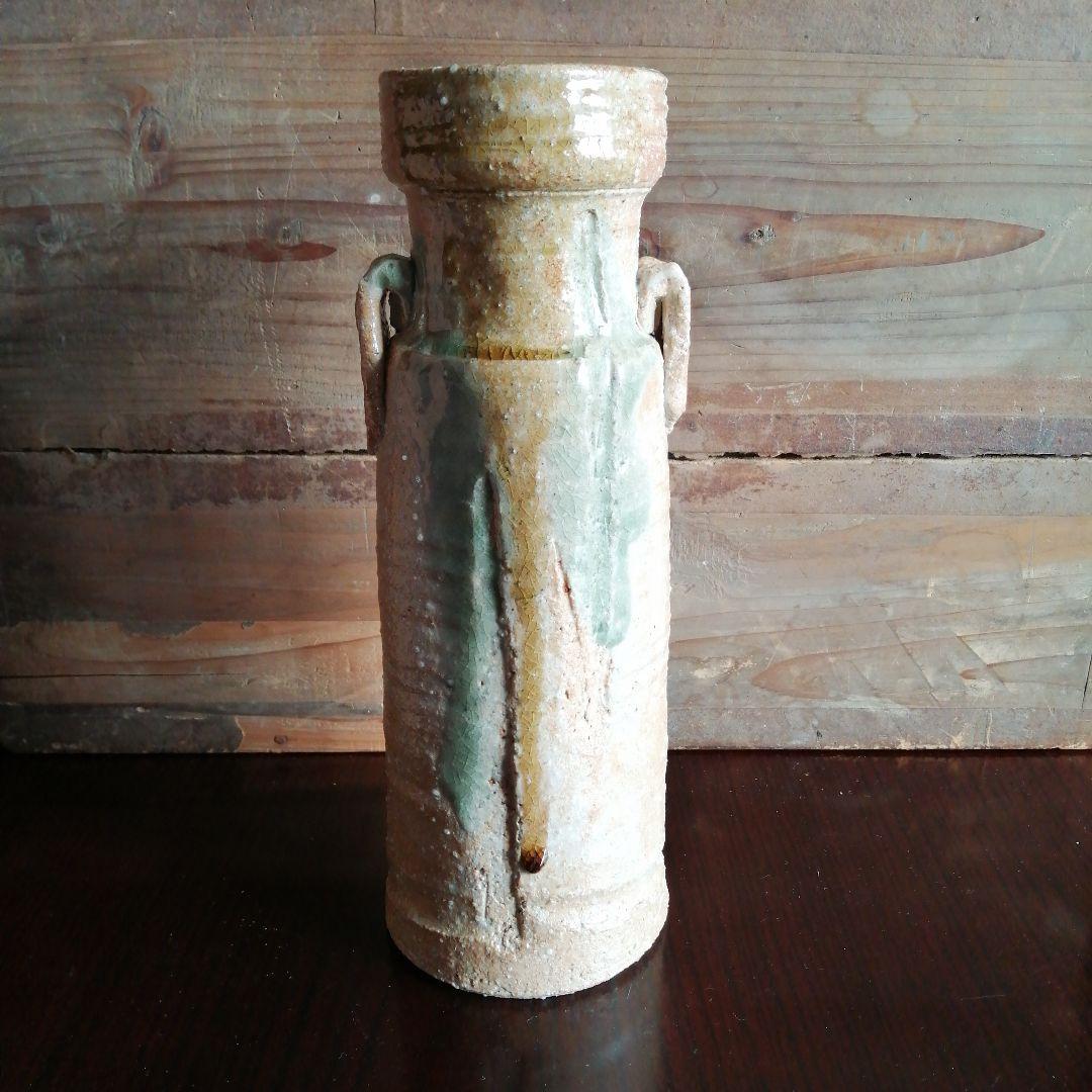 京焼　真清水蔵六　古伊賀写花瓶　28cm