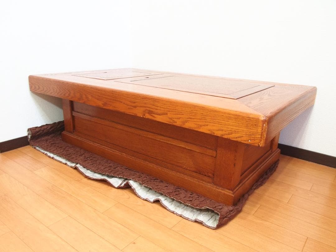 【美品】関西火鉢 囲炉裏テーブル 欅(ケヤキ) 無垢 燗銅壺 他付属品多数 家具