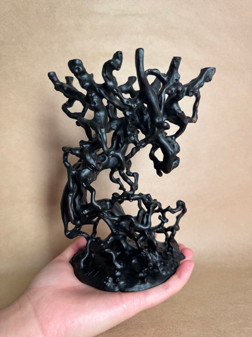 根卓・天然木・繊細彫・黒檀・縞黒檀・雑木・ 盆栽卓・無垢材・花台・小品盆栽