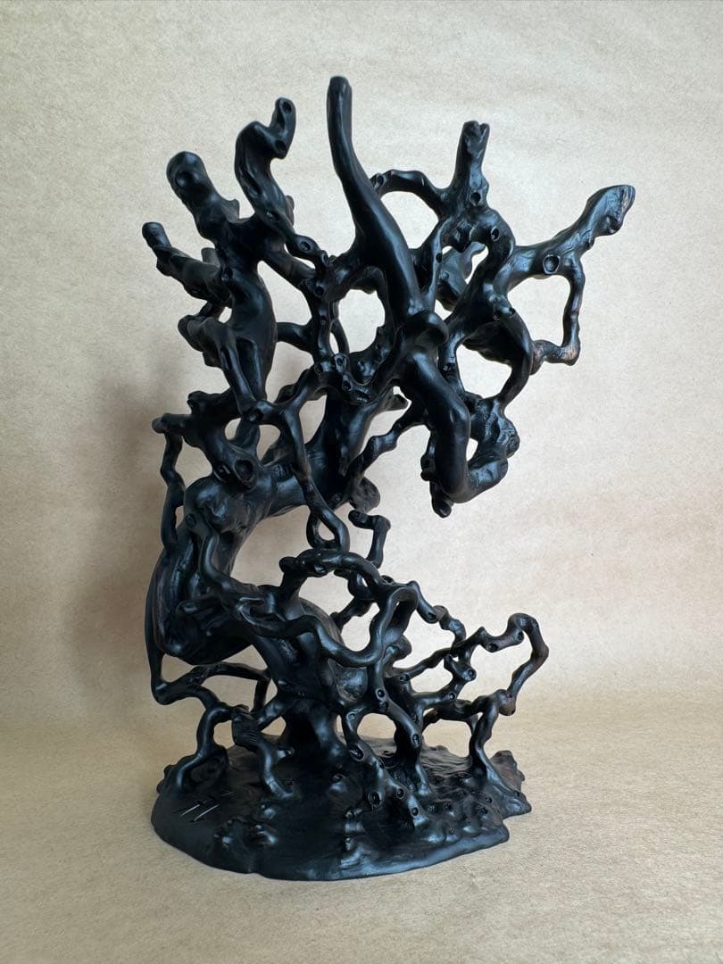 根卓・天然木・繊細彫・黒檀・縞黒檀・雑木・ 盆栽卓・無垢材・花台・小品盆栽