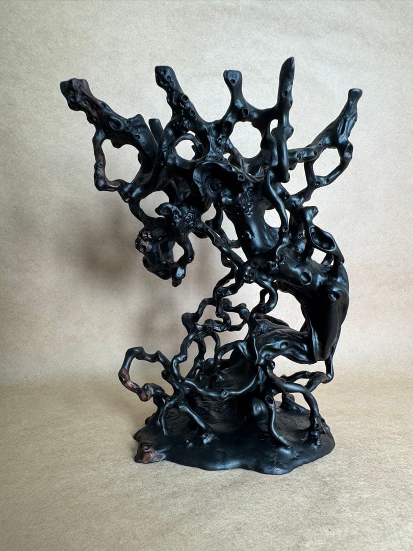 根卓・天然木・繊細彫・黒檀・縞黒檀・雑木・ 盆栽卓・無垢材・花台・小品盆栽