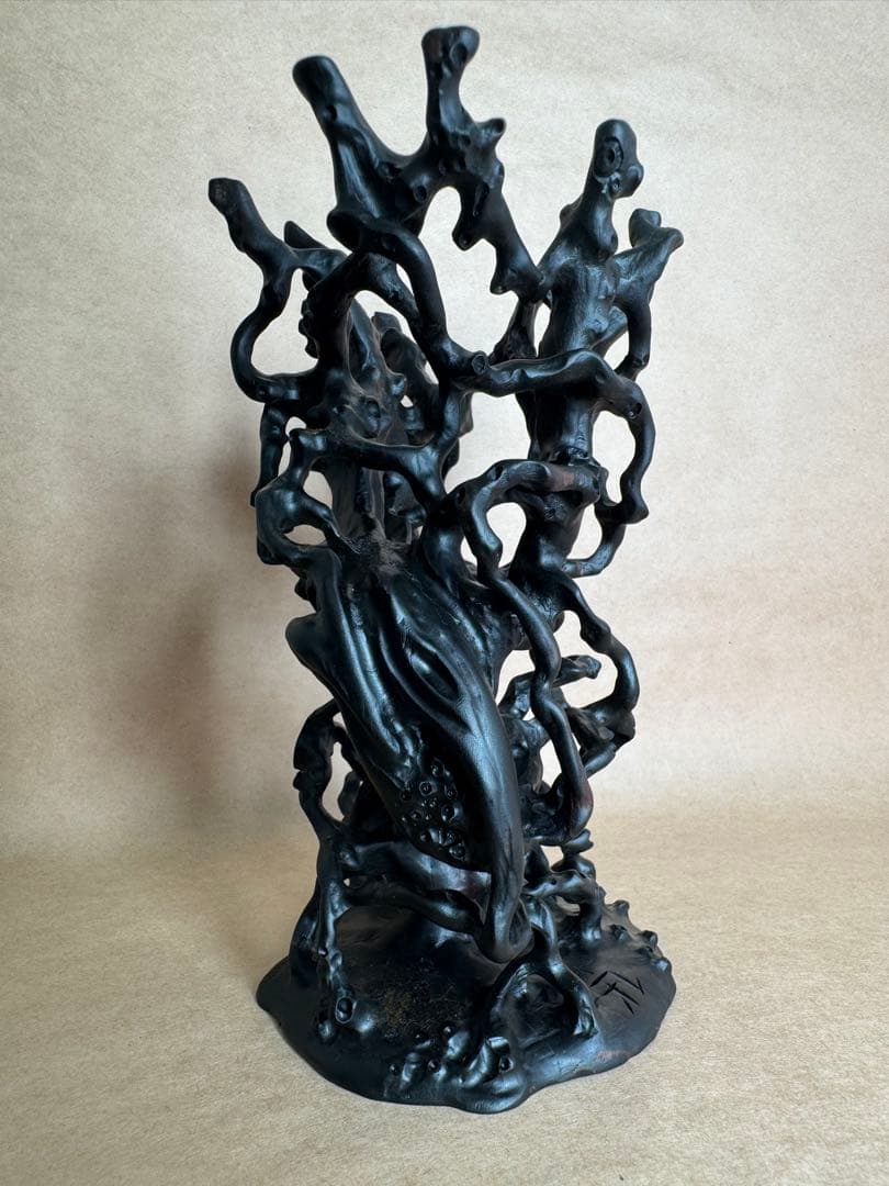 根卓・天然木・繊細彫・黒檀・縞黒檀・雑木・ 盆栽卓・無垢材・花台・小品盆栽