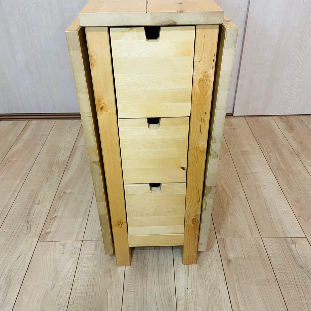 IKEA NORDEN ノールデン ダイニングテーブル 折り畳み 引き出し付き