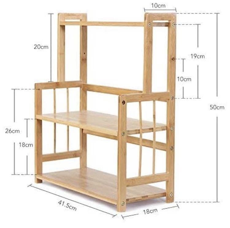 ❤3段式で超大収納・高さ調整OK❣お洒落でナチュラルな天然竹製♪❤収納ラック