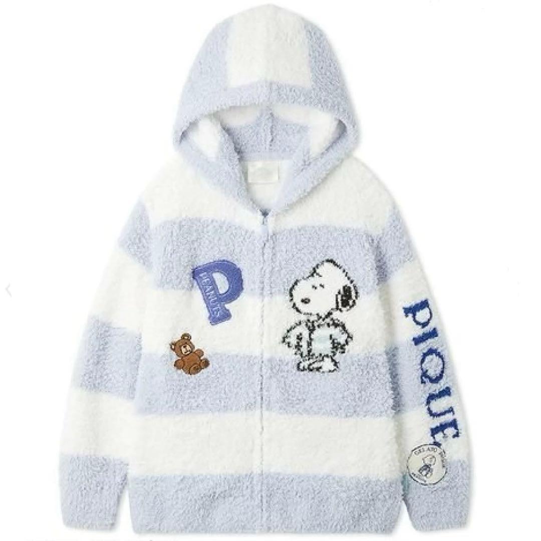 ジェラートピケ　スヌーピー　オリジナルアート ジャガードパーカー　S-Mサイズ