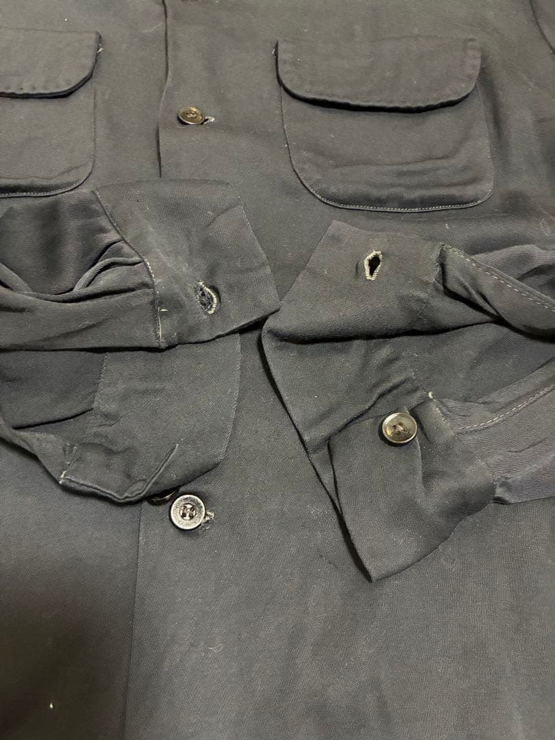 1950s towncraft タウンクラフト ブラック レーヨンギャバシャツ