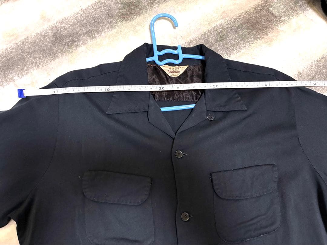 1950s towncraft タウンクラフト ブラック レーヨンギャバシャツ