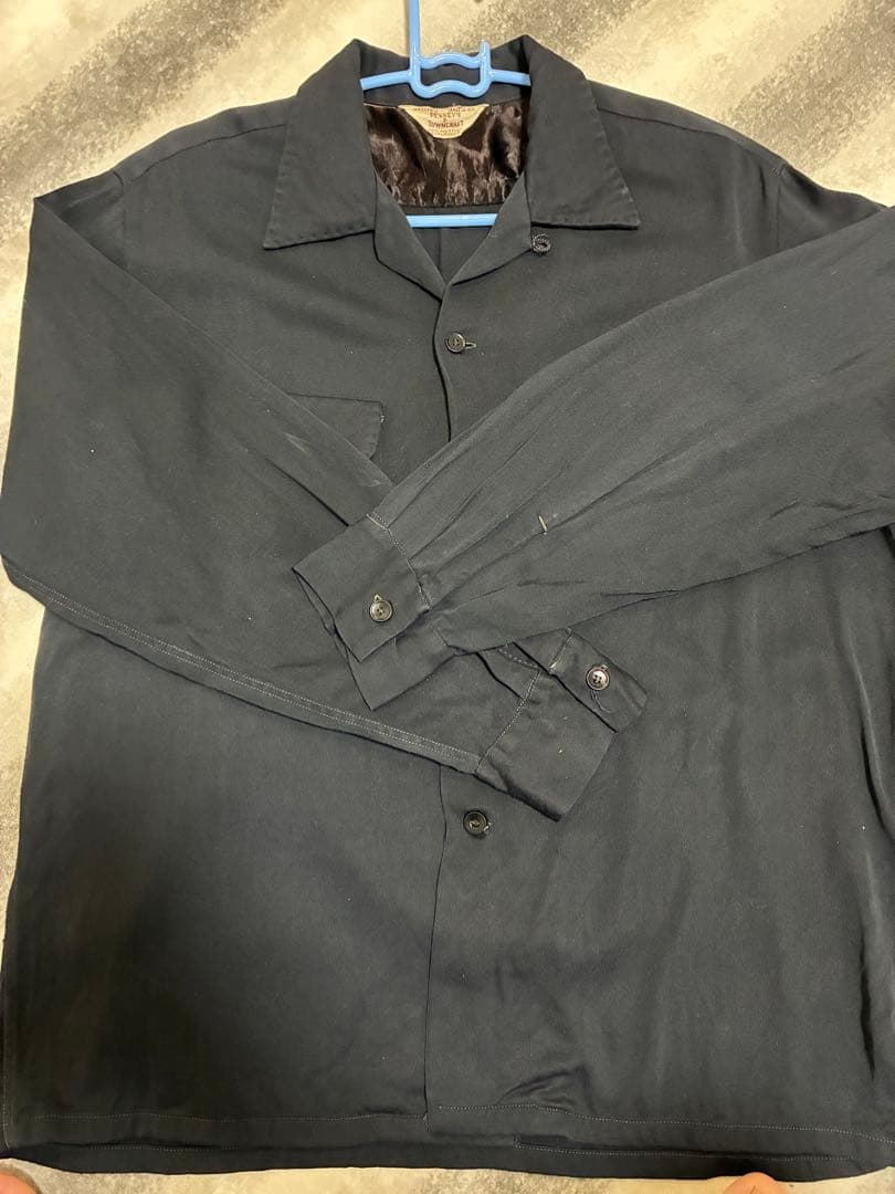 1950s towncraft タウンクラフト ブラック レーヨンギャバシャツ