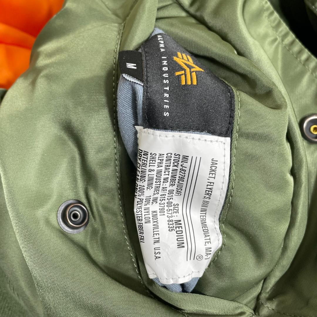 アルファインダストリーズ MA-1 フライトジャケット オリーブグリーン M