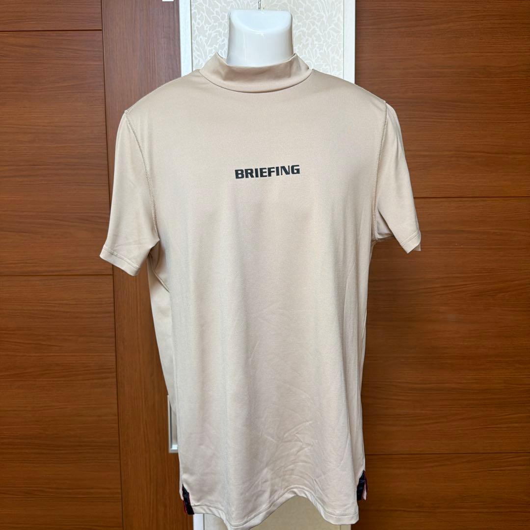 BRIEFING ブリーフィング モックネックTシャツ L ベージュ