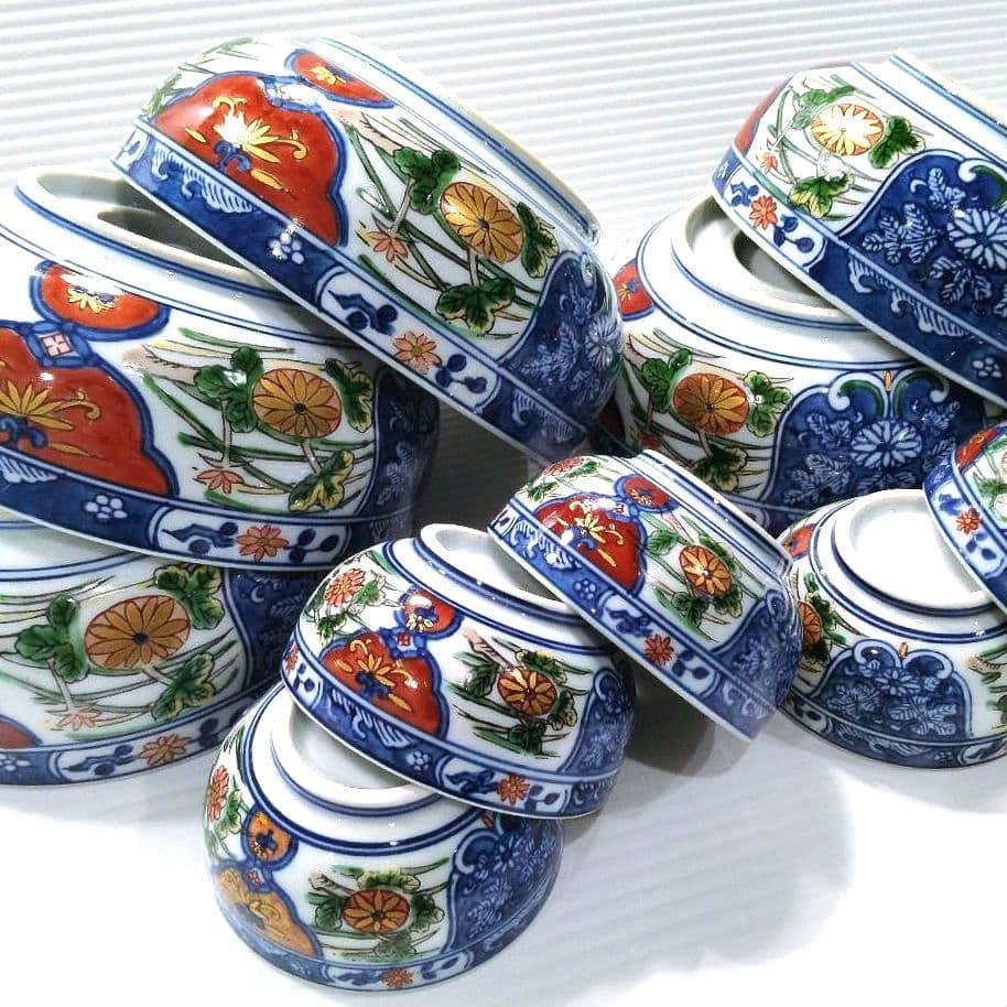 有田焼 古伊万里 金彩 色絵 色錦 染錦 中鉢 小鉢 盛鉢 多用鉢 和食器