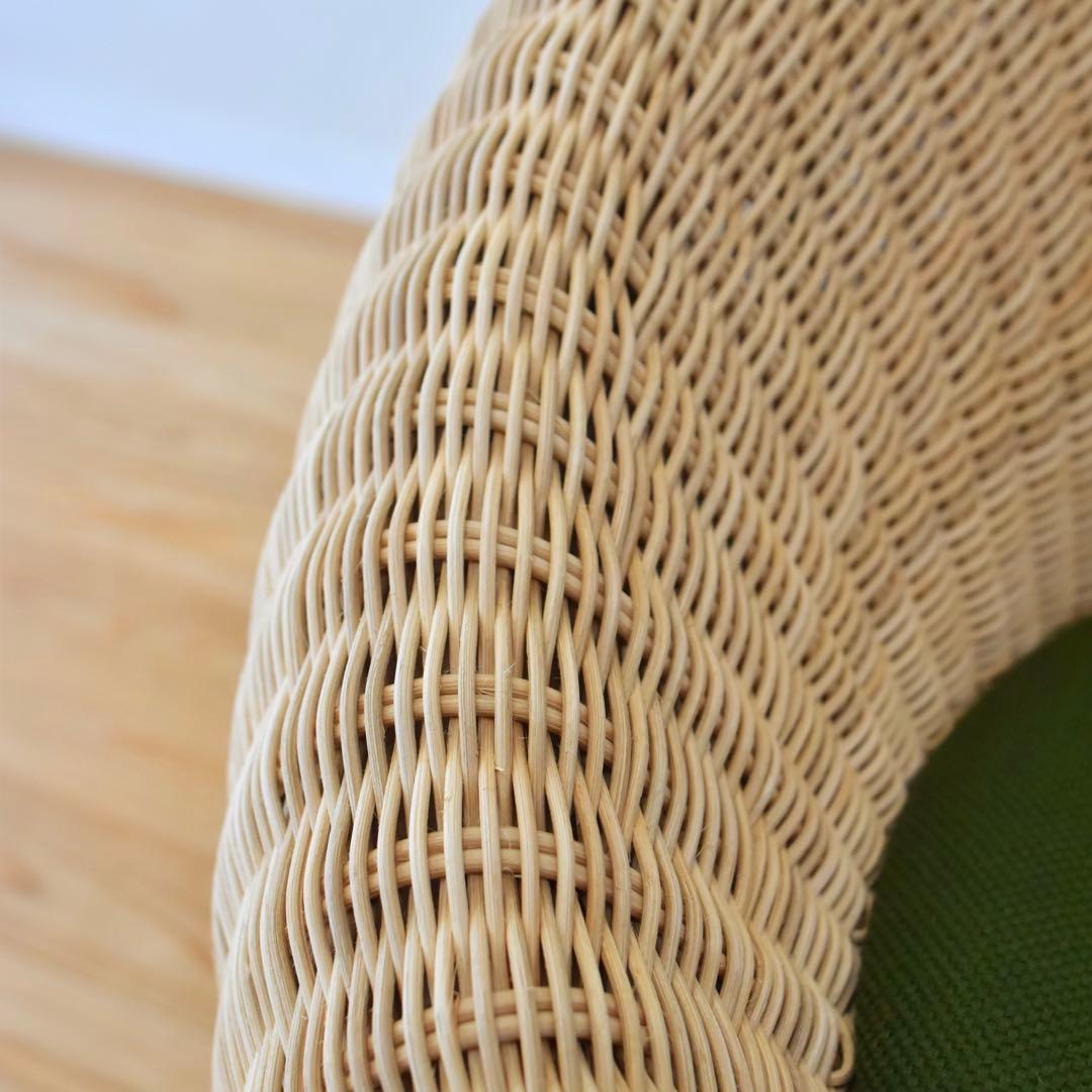 YMK長岡　剣持勇　ラウンジチェア　アームレスチェア　ラタン　籐