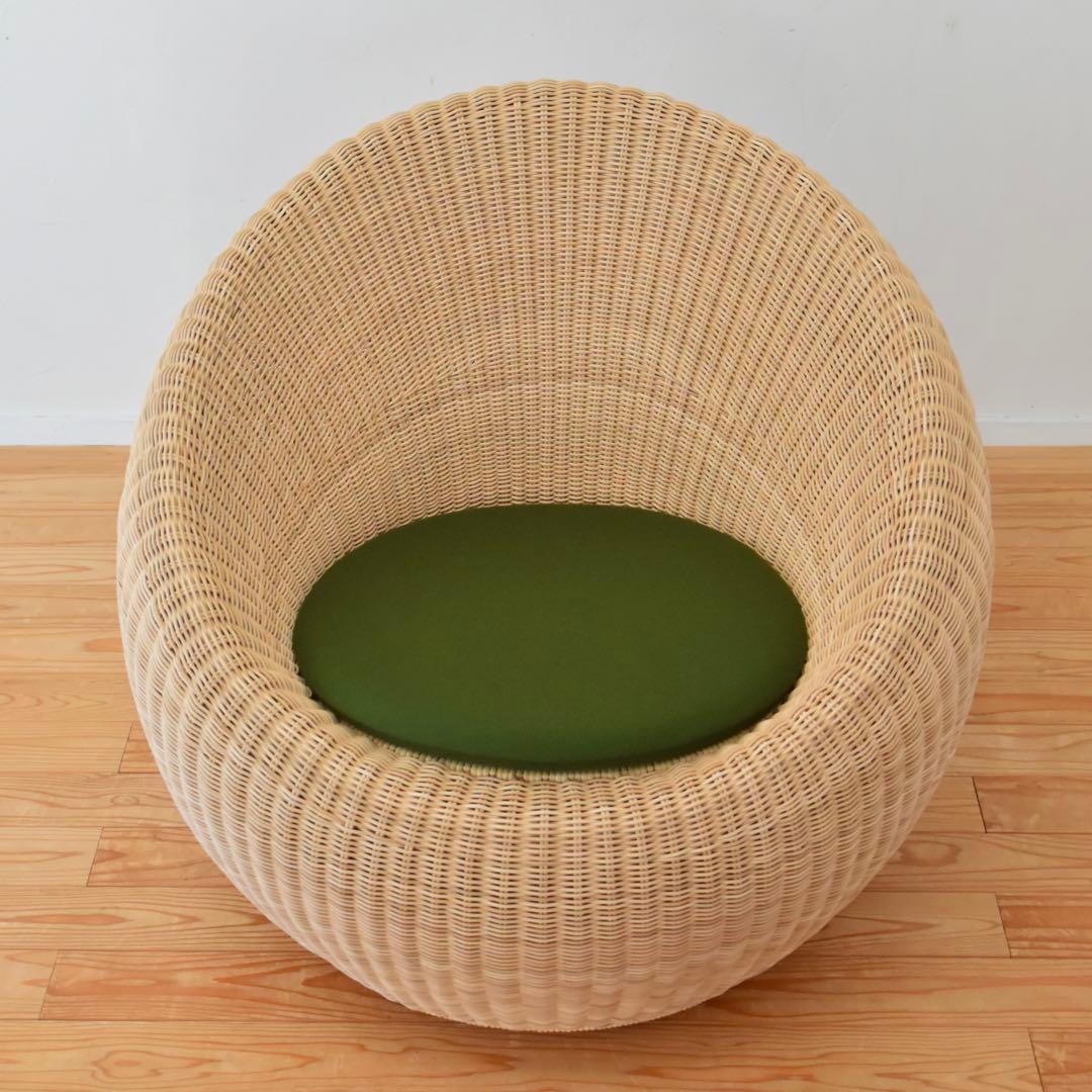 YMK長岡　剣持勇　ラウンジチェア　アームレスチェア　ラタン　籐