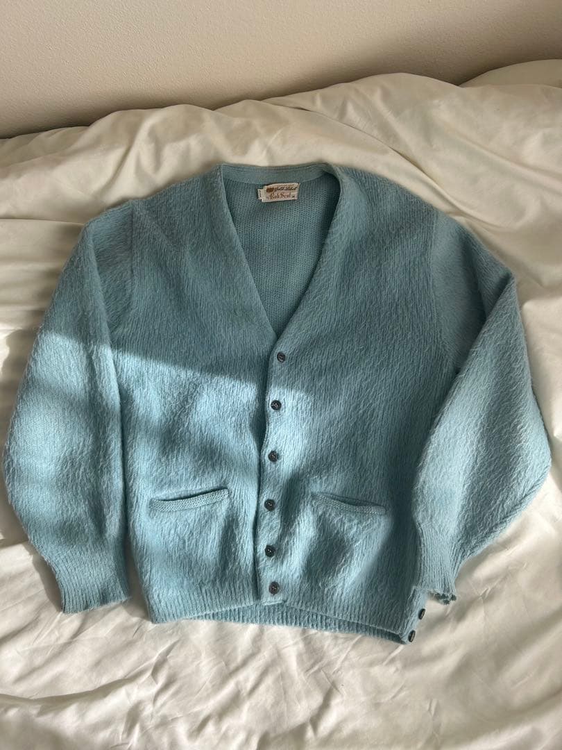 60s モヘアカーディガン　水色