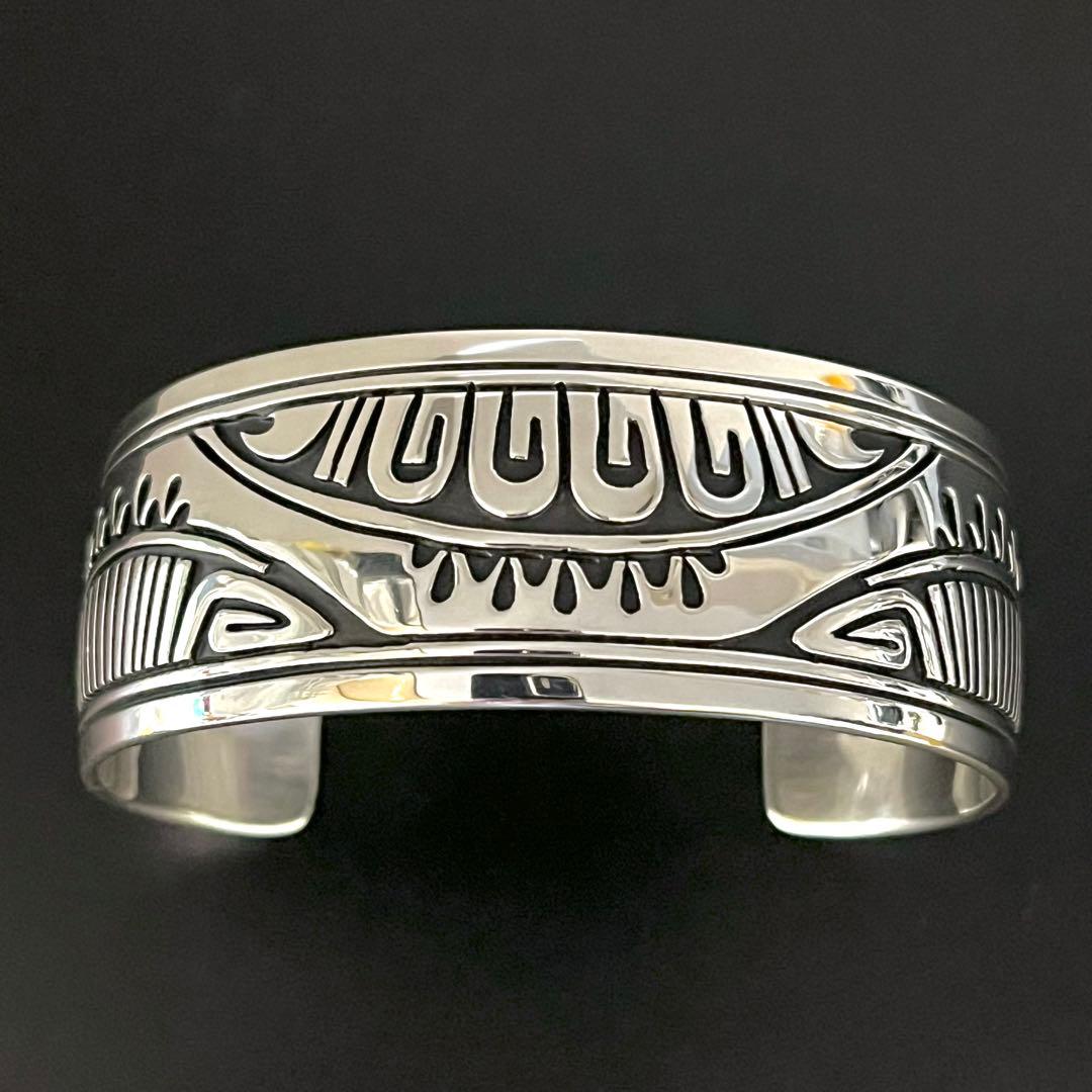 ナバホ スティーブン j ビゲイ オーバーレイ バングル インディアンジュエリー