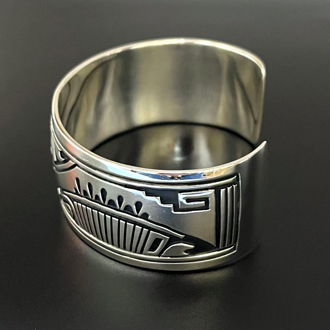 ナバホ スティーブン j ビゲイ オーバーレイ バングル インディアンジュエリー