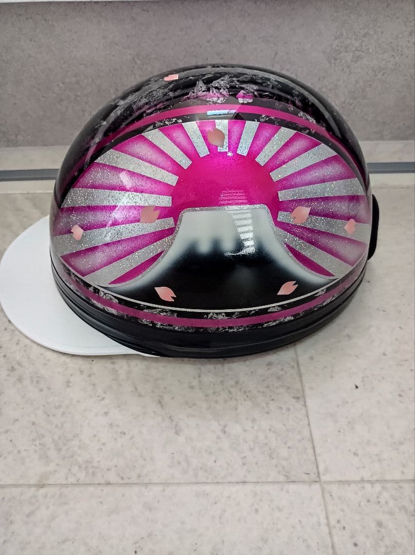 カスタムコルク半　黒ラップ✘Candyピンク富士日章　七色ラメ