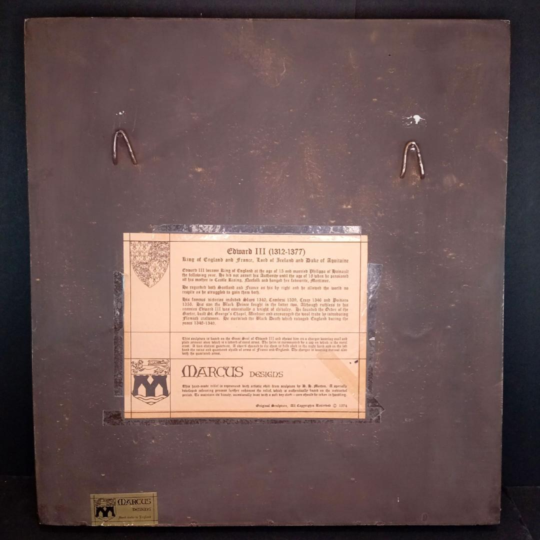 エドワード３世 レリーフ壁掛け彫刻 チョークウェア マーカス・デザイン社アーマー