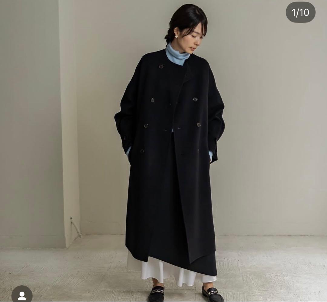 Deres デレス　ロングコート　オーバーコート　ブラック　黒