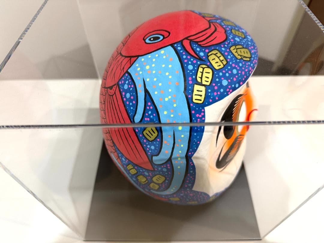 【Z李】新宿租界 極開運達磨 鯉＆アクリルオーダー達磨箱(ネームプレート付)