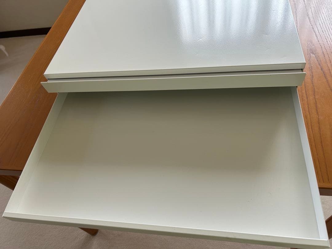 ディノス スチール製スライドテーブル 引き出し付レンジ下収納