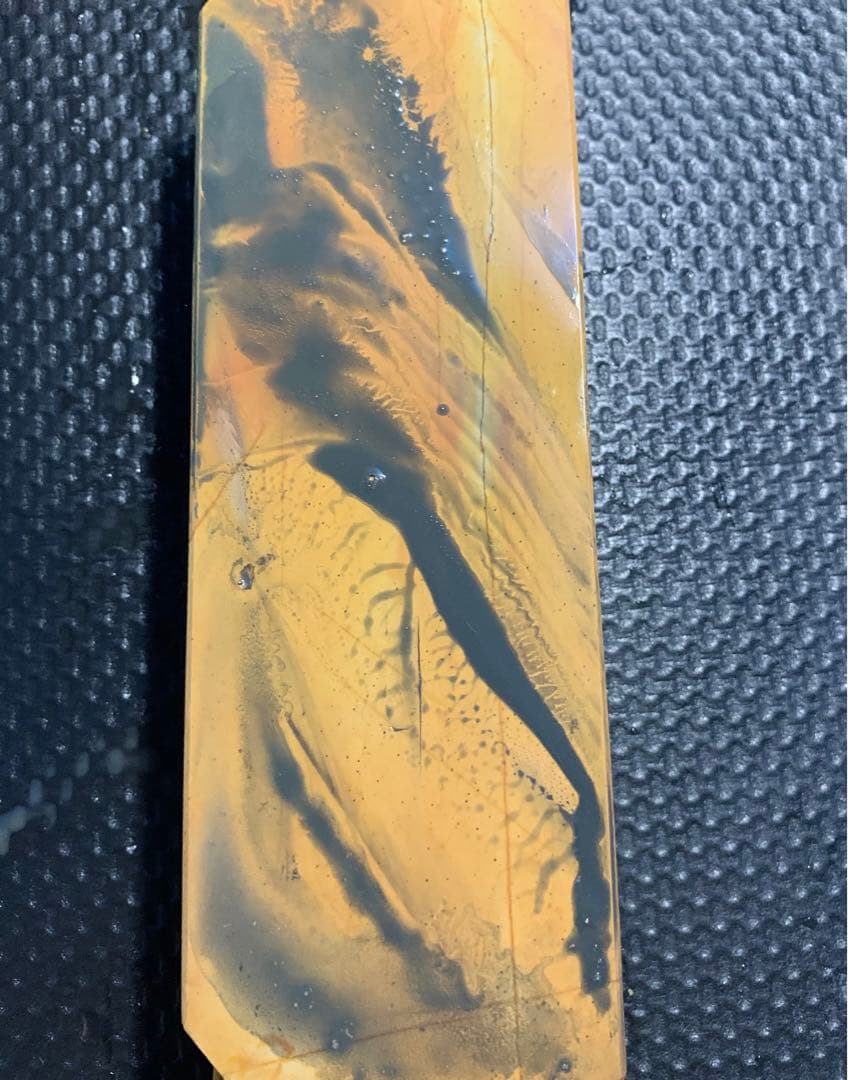 天然砥石　正本山　黄板　仕上げ砥石　台付き