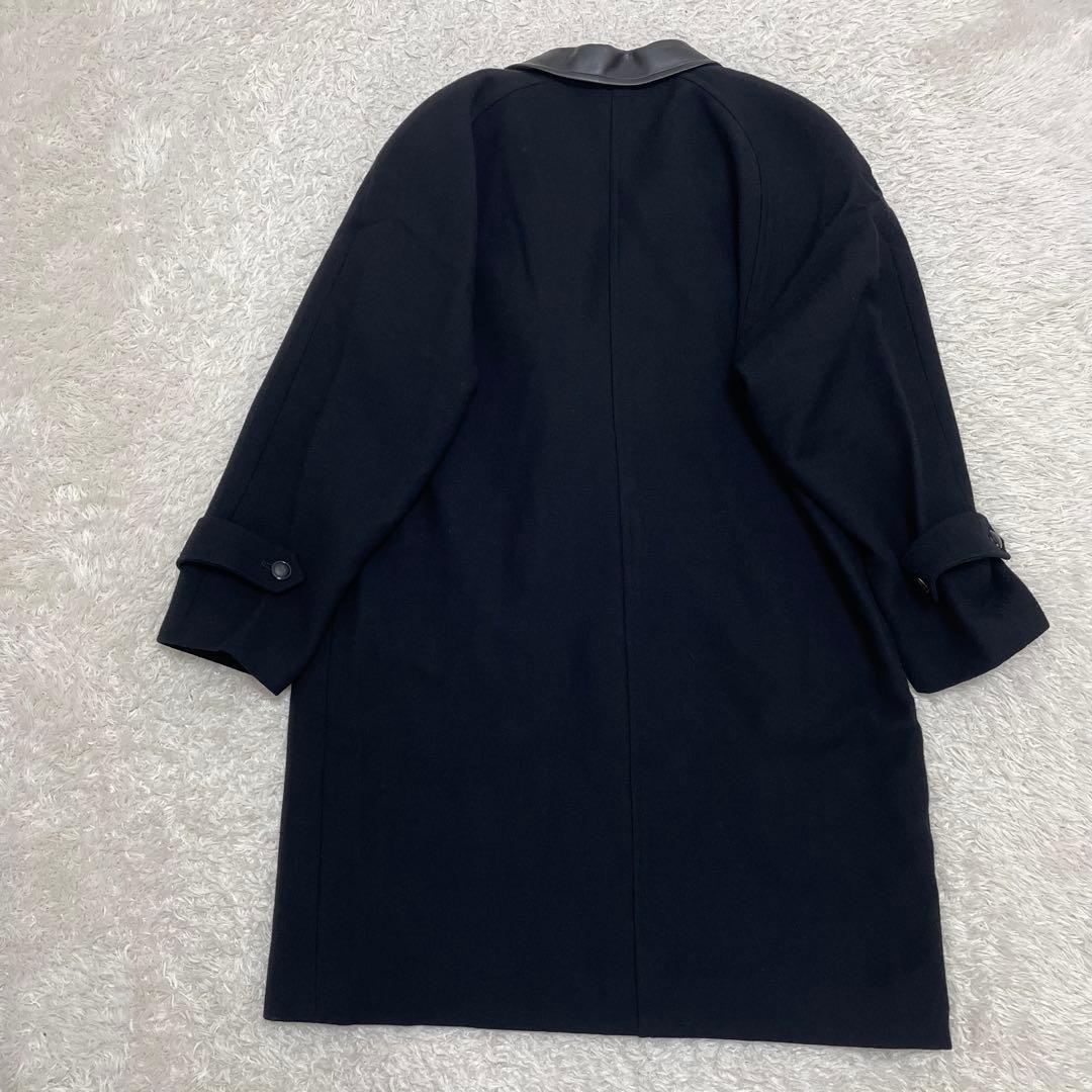 美品　激レア★チェスターコート　馬柄　総柄　総裏　ウールコート　黒　フリーサイズ