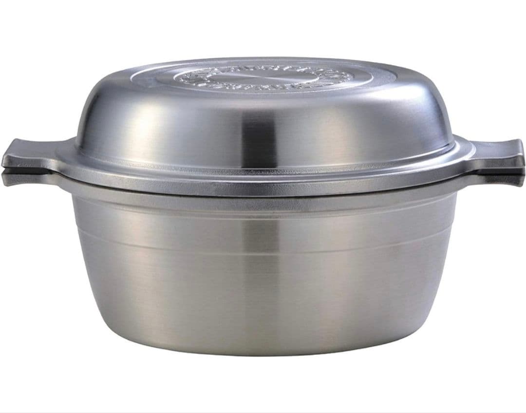 北陸アルミ 両手鍋 24cm [ガス火専用] 軽量 目皿付き